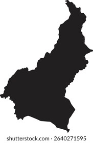 Cameroon black map silhouette vector style with white background
