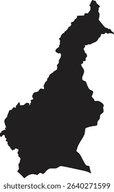 Cameroon black map silhouette vector style with white background