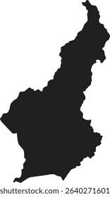 Cameroon black map silhouette vector style with white background
