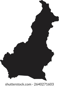 Cameroon black map silhouette vector style with white background