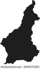 Cameroon black map silhouette vector style with white background