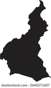 Cameroon black map silhouette vector style with white background