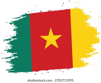 Vector e ilustración de la bandera del diseño del cepillo de Camerún con fondo transparente 