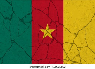 Cameroon, Cameroun flag on concrete textured background