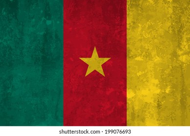 Cameroon, Cameroun flag on concrete textured background