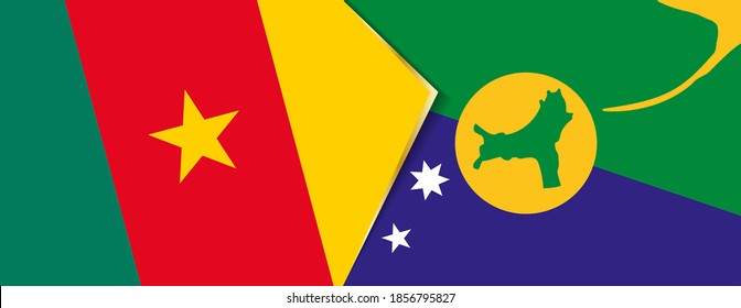 Cameroon and Christmas Island flags, two vector flags symbol of relationship or confrontation.