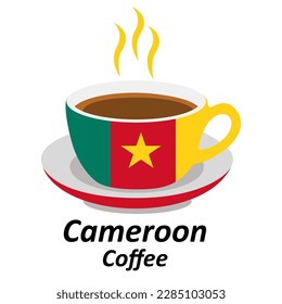 Cameroon coffee cup logo illustration design. Drink Business concept icon