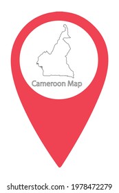 Cameroon Country Border Map in Location Icon 