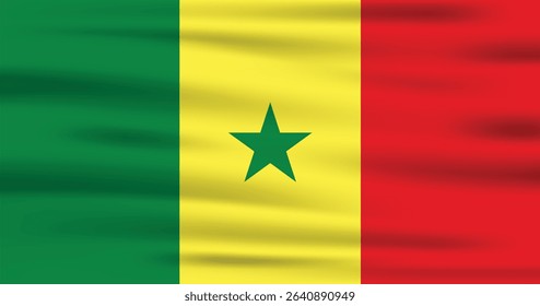 Cameroon Country Flag 3d. Official Cameroon Flag With Original Color and Size Proportion