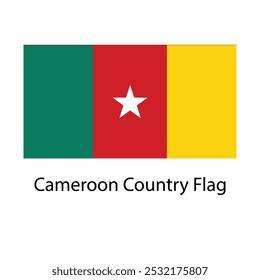 Cameroon Country Flag hand drawing illustration vector based drawing