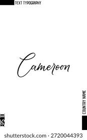 Camerún - Nombre de Country Diseño de Vector de texto de tipografía cursiva elegante 