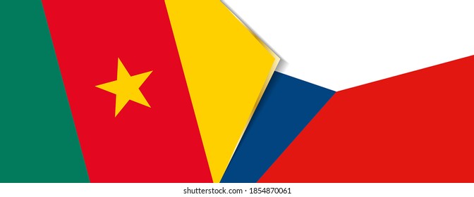 Cameroon and Czech Republic flags, two vector flags symbol of relationship or confrontation.