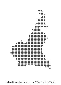 Camerún - Mapa Punteado. Mapa formado por puntos. Ilustración vectorial