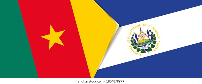 Banderas de Camerún y El Salvador, dos banderas vectoriales símbolo de relación o enfrentamiento.