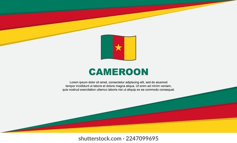 Plantilla de diseño de fondo de resumen de bandera de Camerún. Ilustración del vector de caricaturas del Día de la Independencia de Camerún. Diseño de Camerún