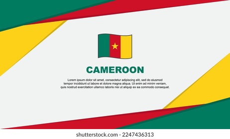 Kamerun Flag Abstrakte Hintergrunddesign-Vorlage. Kamerun Independence Day Banner Cartoon Vektorgrafik. Kamerun