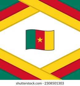 Plantilla de diseño de fondo de resumen de bandera de Camerún. Cartel del Día de la Independencia de Camerún en medios sociales. Plantilla de Camerún