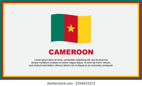 Cameroon Flag Abstract Background Design Template. Cameroon Independence Day Banner Social Media Vector Illustration. Cameroon Banner