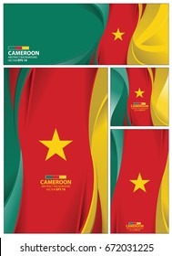 Cameroon flag abstract colors background. Collection banner design. brochure vector illustration.
