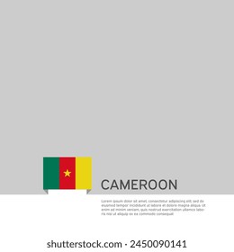 Cameroon flag background. State patriotic cameroonian banner, cover. Document template with cameroon flag on white background. National poster. Business booklet. Vector illustration, simple design