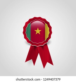 Cameroon flag badge design vector