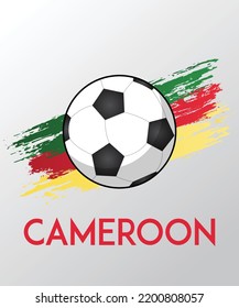 Cameroon flag with Brush Effect for Soccer Theme