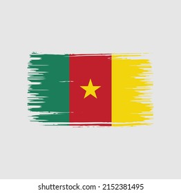 Cameroon Flag Brush. National Flag