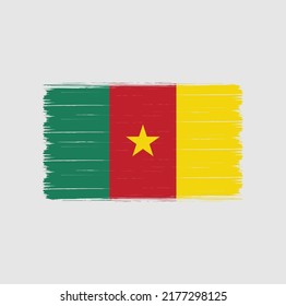 Cameroon Flag Brush Strokes. National Flag