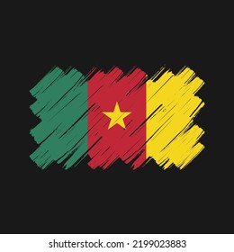 Cameroon Flag Brush Strokes. National Flag
