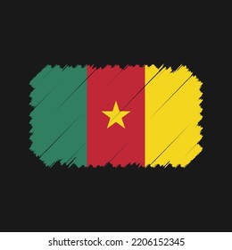 Cameroon flag brush strokes painted