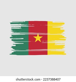Ilustración del vector del pincel de bandera de Camerún