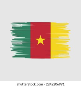 Cameroon Flag Brush Vector Illustration