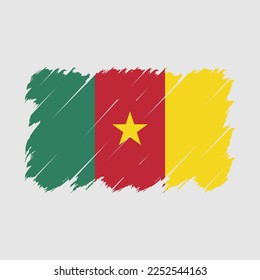 Cameroon Flag Brush Vector Illustration