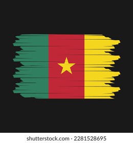 Ilustración del vector del pincel de bandera de Camerún