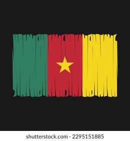 Cameroon Flag Brush Vector Illustration