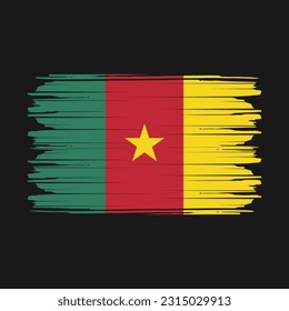 Ilustración del vector del pincel de bandera de Camerún