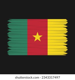 Ilustración del vector del pincel de bandera de Camerún