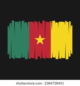 Cameroon Flag Brush Vector Illustration
