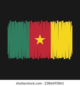 Cameroon Flag Brush Vector Illustration