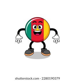 cameroon flag cartoon with surprised gesture , character design
