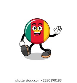 cameroon flag cartoon walking , character design