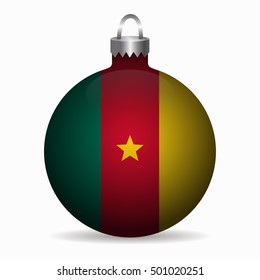 cameroon flag christmas ball vector