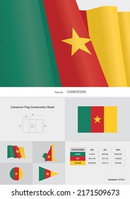 cameroon flag constuction sheet vector