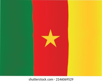 Diseño de bandera de Camerún y diseño de vectores de tres marcas de color