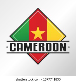 Cameroon Flag Emblema. Vector Design National. Illustration Country Symbol. Insignia Banner Logo.