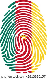 Cameroon Flag Fingerprint Identity Vector Cameroonian DNA Heritage Graphic
