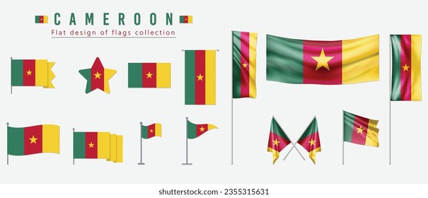 Cameroon flag, flat design of flags collection