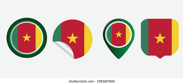 Bandera de Camerún. ilustración vectorial de símbolo de icono plano
