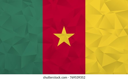 Cameroon flag - geometric rumpled triangular low poly style gradient graphic, polygonal design for your. Vector illustration eps 10.