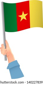 Cameroon flag in hand icon
